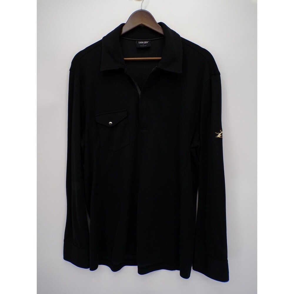 Galvin Green Mens Golf 1/4 Zip Long Sleeve Polo Shirt Black Size Large